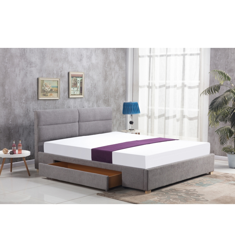 MERIDA bed, color: light grey