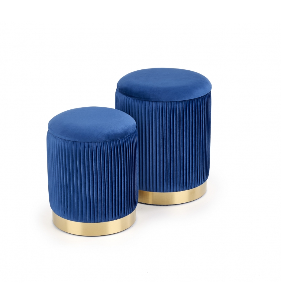MONTY set of two stools: color: dark blue