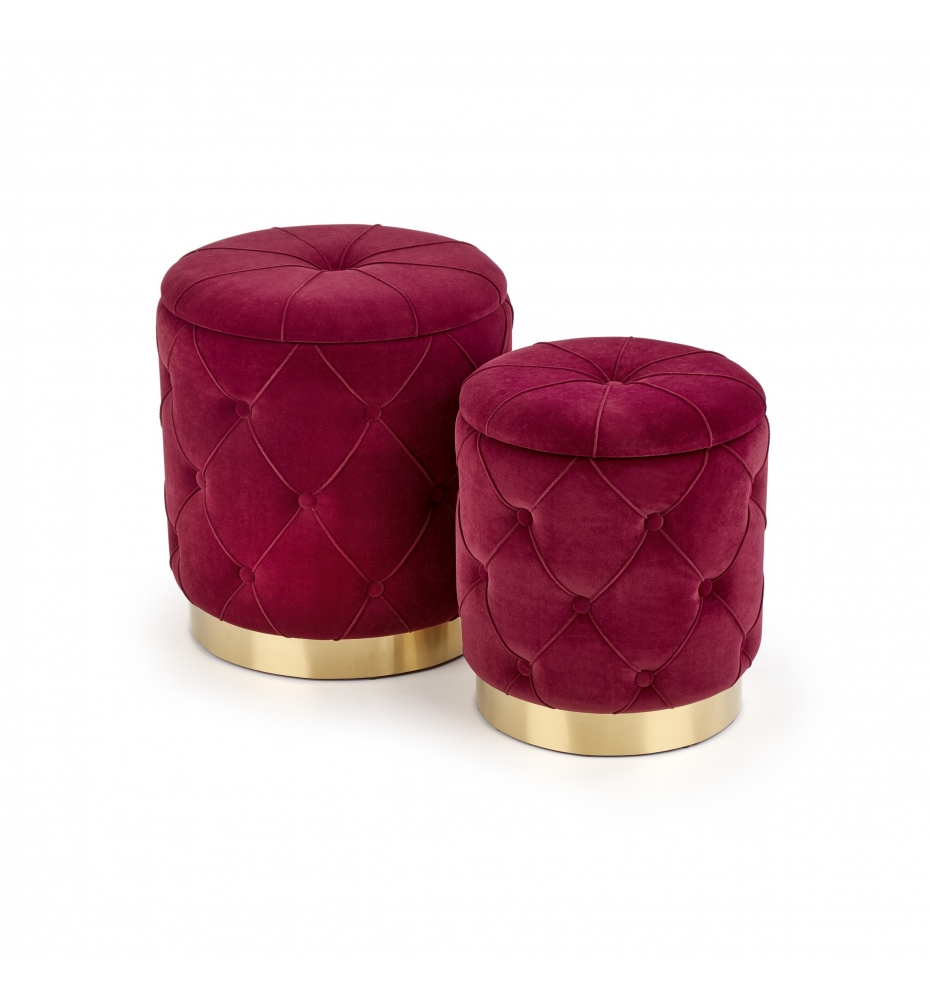 POLLY set of two stools, color: dark red