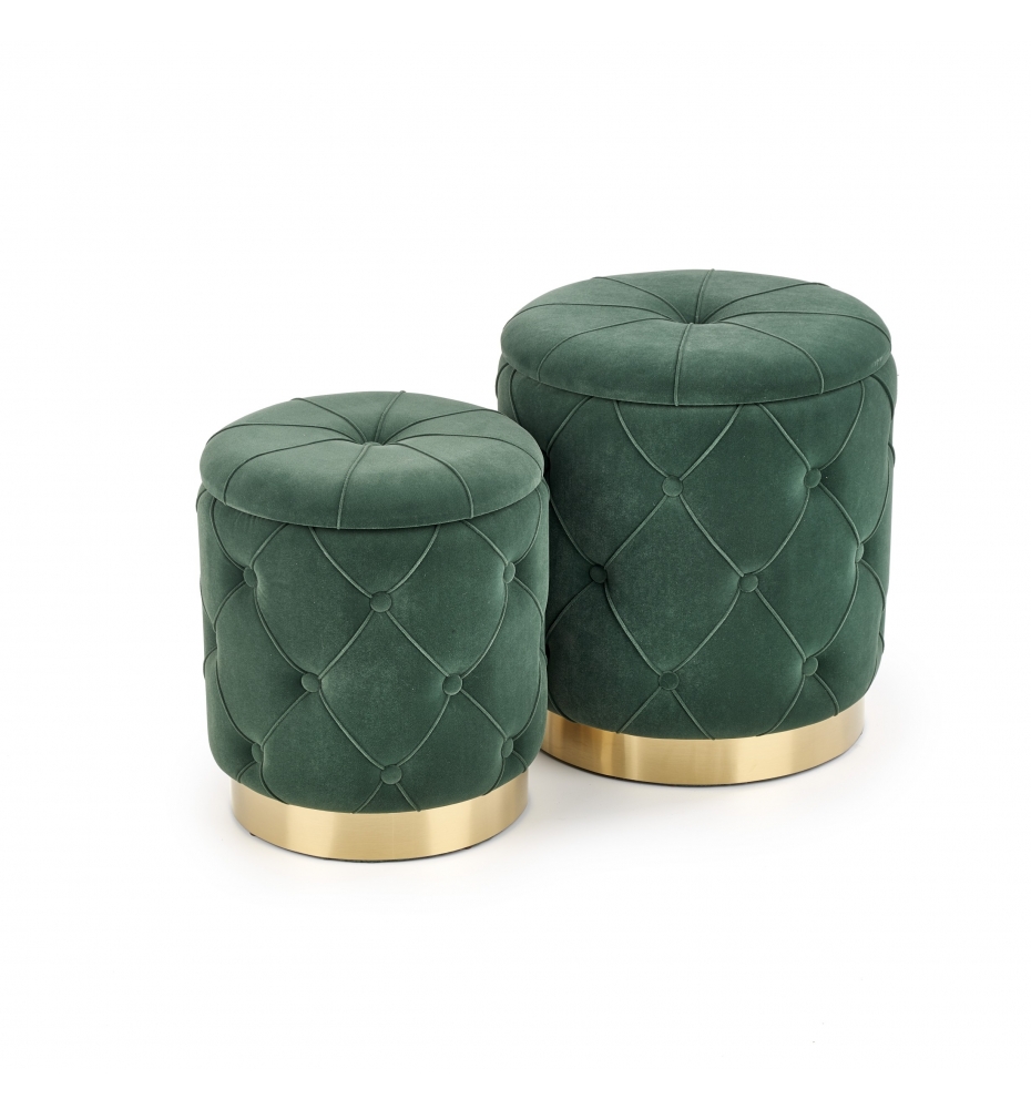 POLLY set of two stools, color: dark green