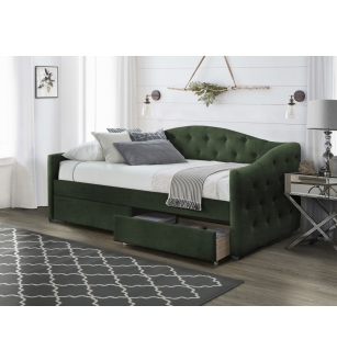 ALOHA bed with drawers, color|: dark green