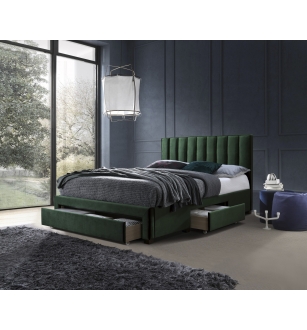 GRACE bed with drawers, color: dark green