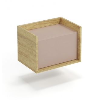 MOBIUS low cabinet 1D color: hikora oak/white
