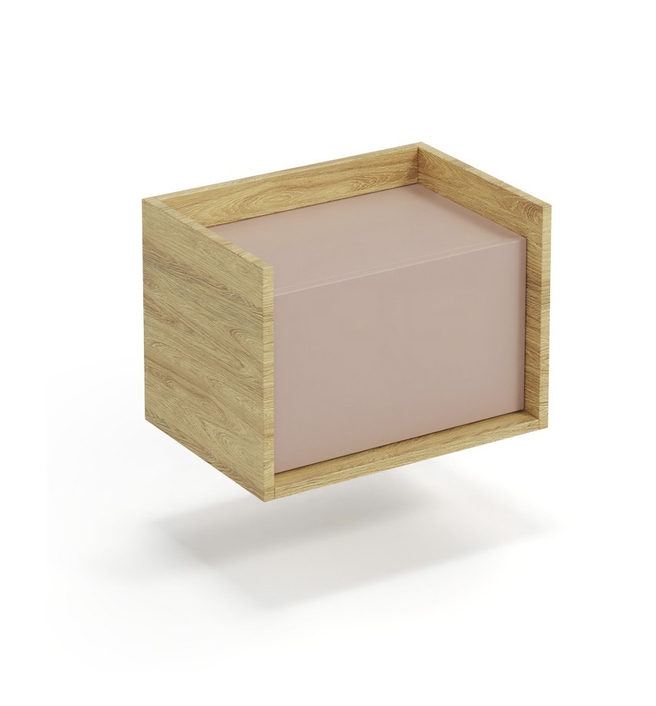 MOBIUS low cabinet 1D color: hikora oak/white
