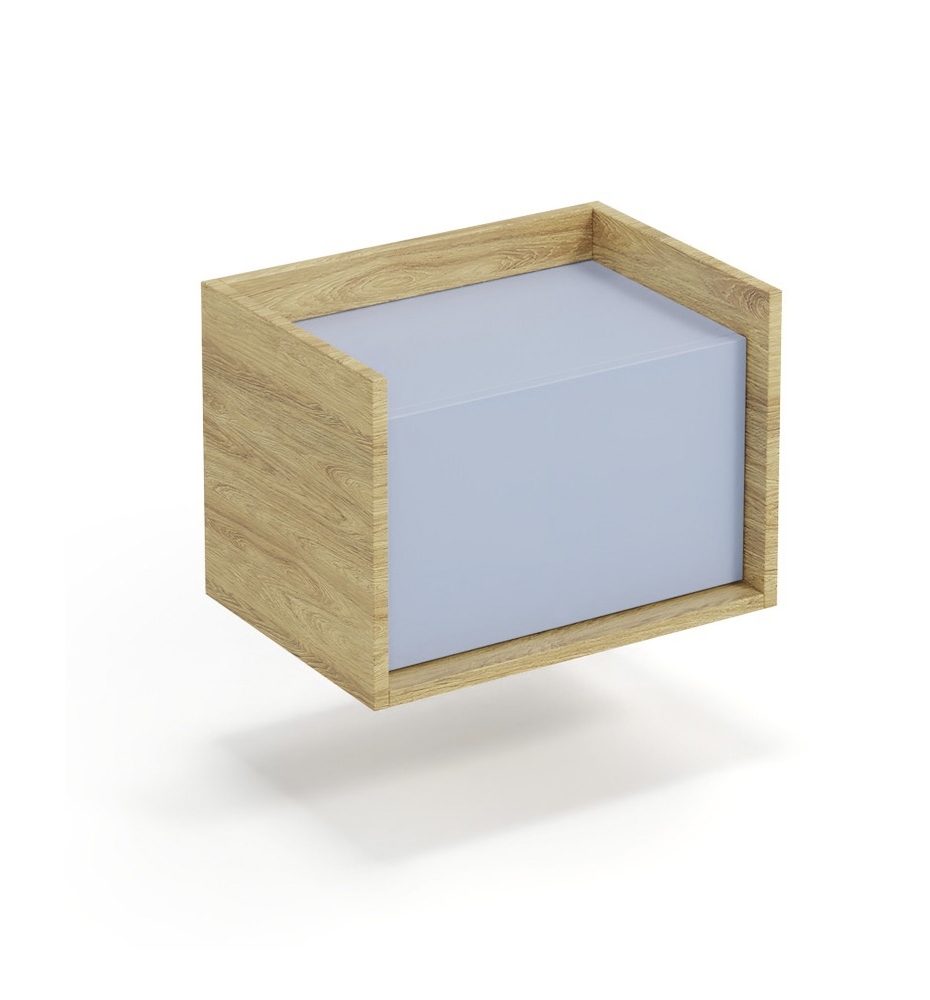 MOBIUS low cabinet 1D color: hikora oak/light blue