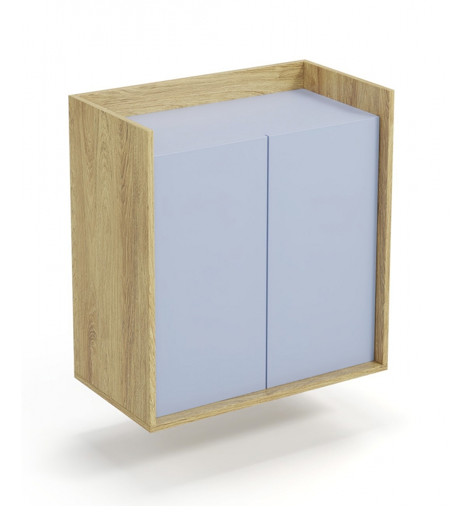 MOBIUS cabinet 2D color: hikora oak/light blue
