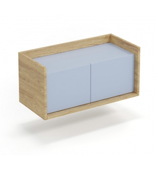 MOBIUS low cabinet 2D color: hikora oak/light blue