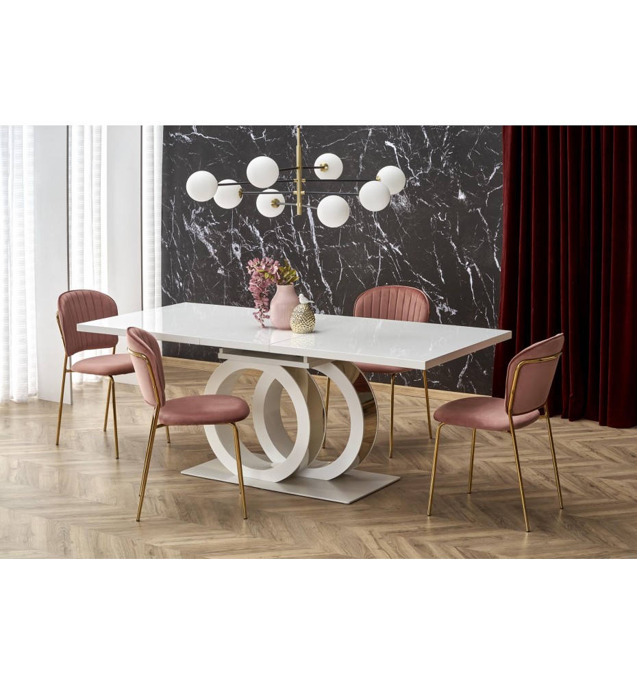 GALARDO extension table, white / gold