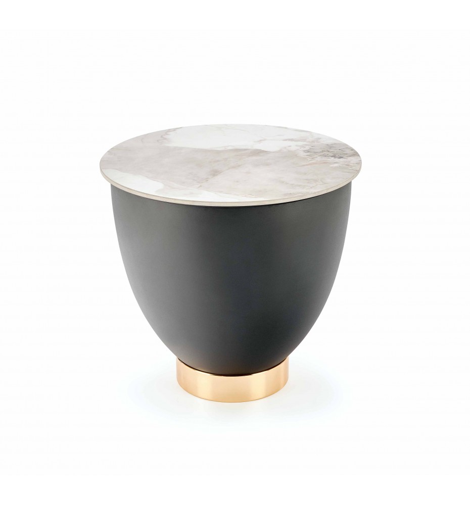 CECILIA_S coffee table, marble / grey / gold