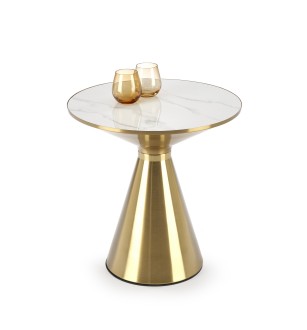 TRIBECA coffee table, white marble / gold