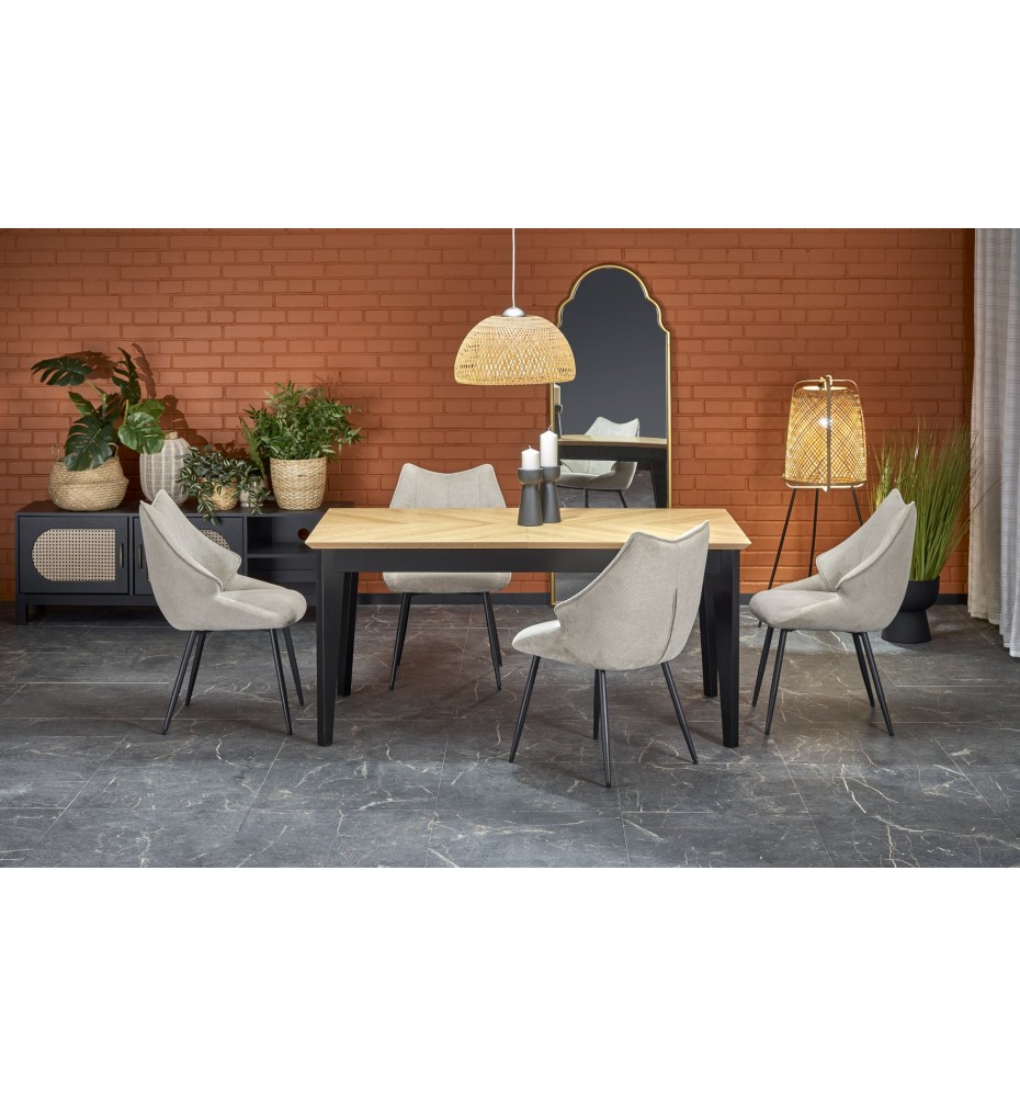 EDMONDO table natural oak / black