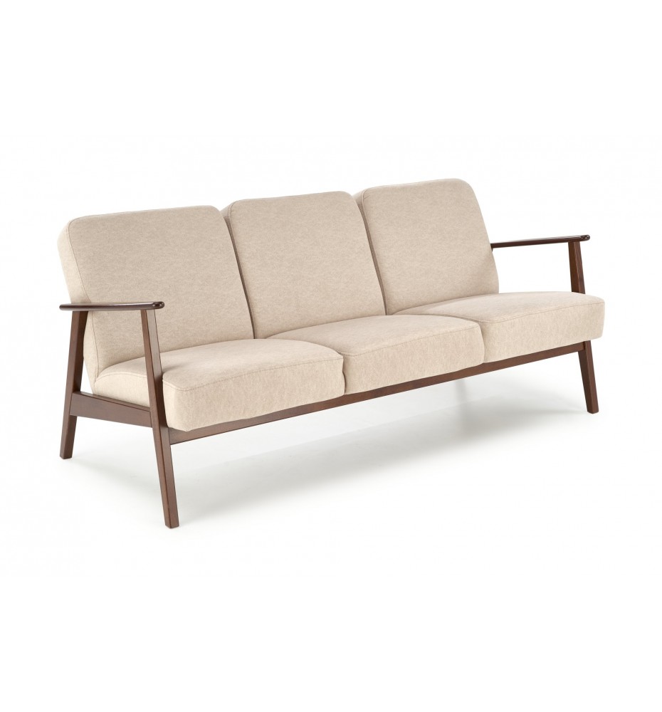 MILANO 3S sofa, beige CASTEL 15 / dark walnut