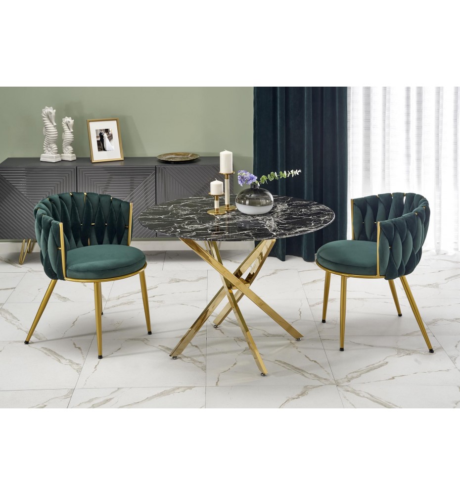 RAYMOND 2 table, black marble / gold