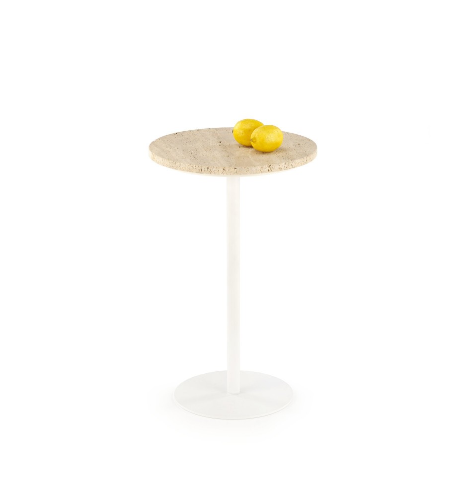 TRAVERSO S c. table, color travertine / white