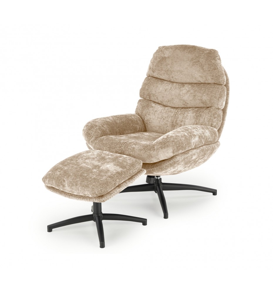 DARIO leisure chair, with stool, beige