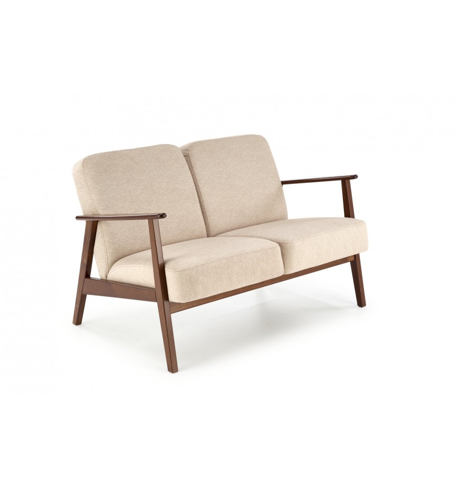 MILANO 2S sofa, beige CASTEL 15 / dark walnut