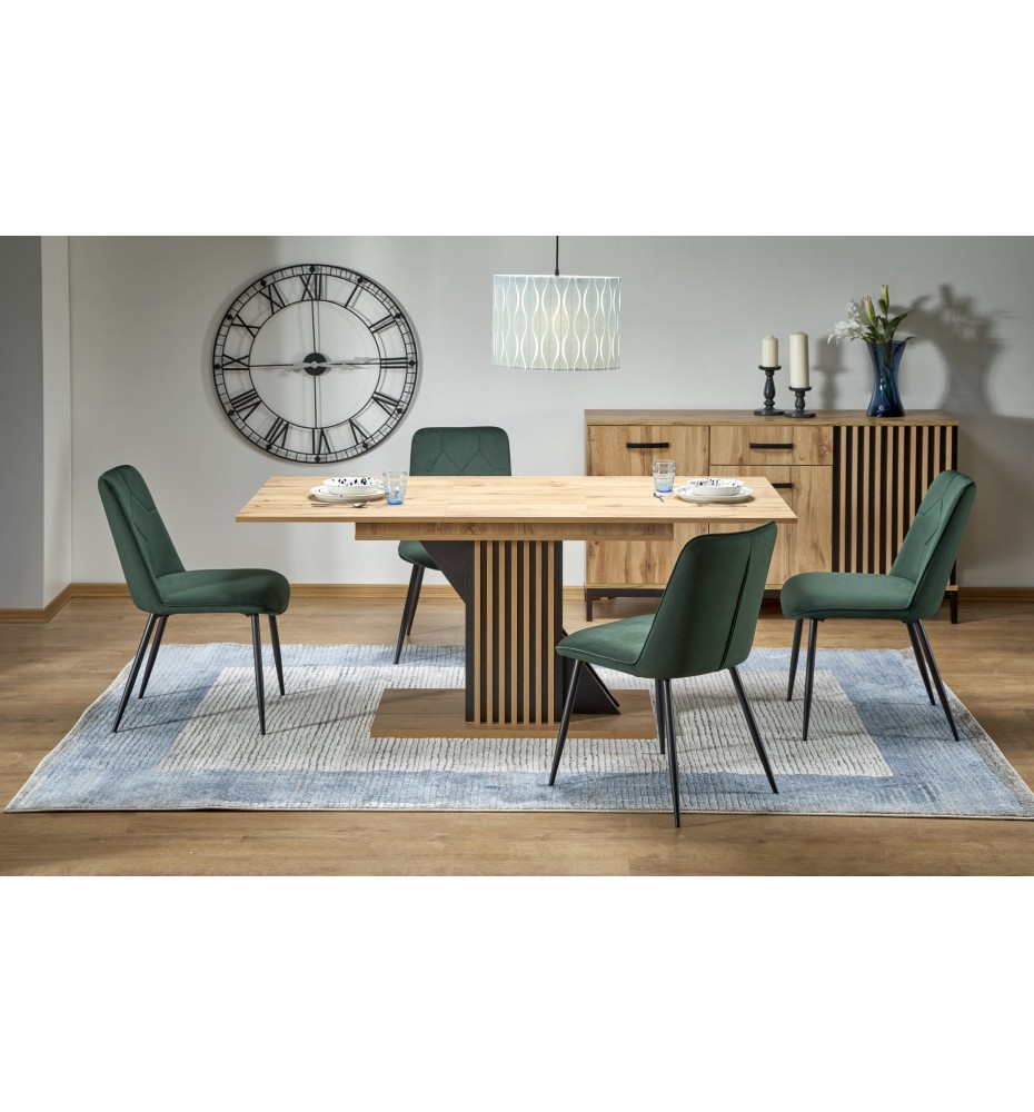 FABIANO extension table, artisan oak / black