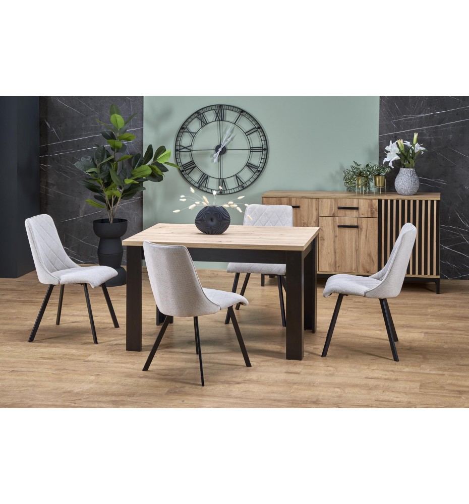 BAGIO extension table, atisan oak / black