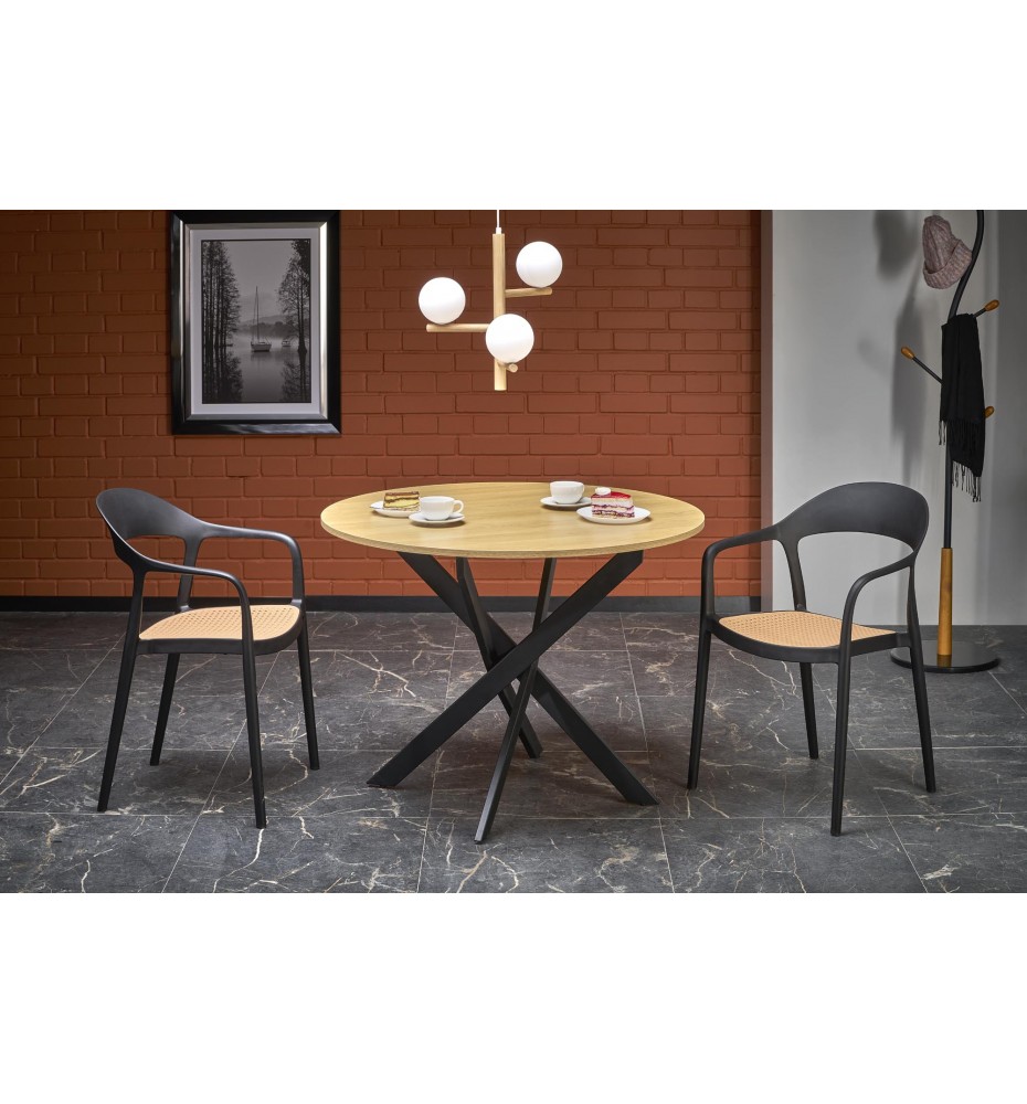 EDGAR table, top - golden oak, legs - black