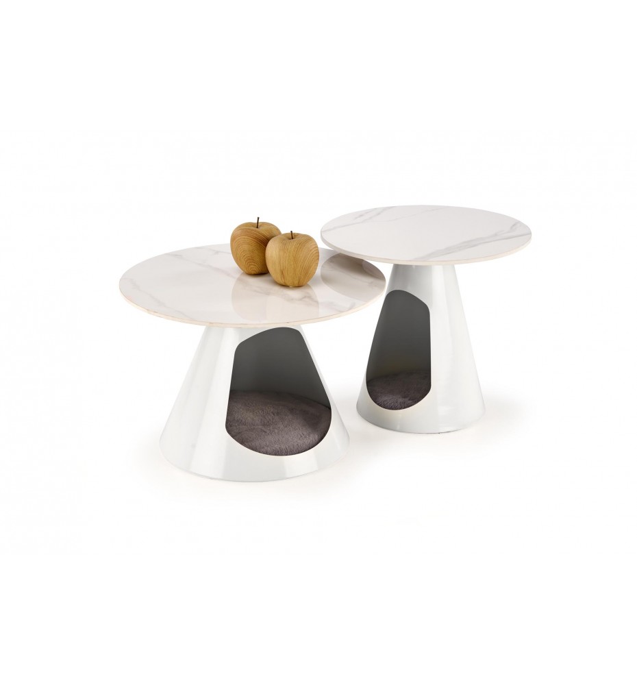OSARIO coffee table, white marble / white
