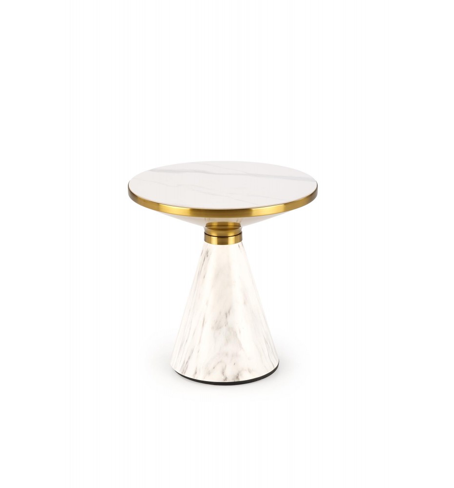 TALBI coffee table, white marble / white / gold