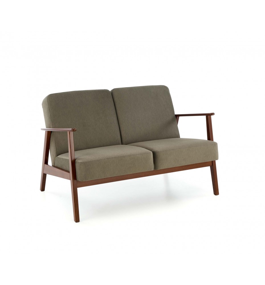 MILANO 2S sofa, olive CASTEL 39 / dark walnut