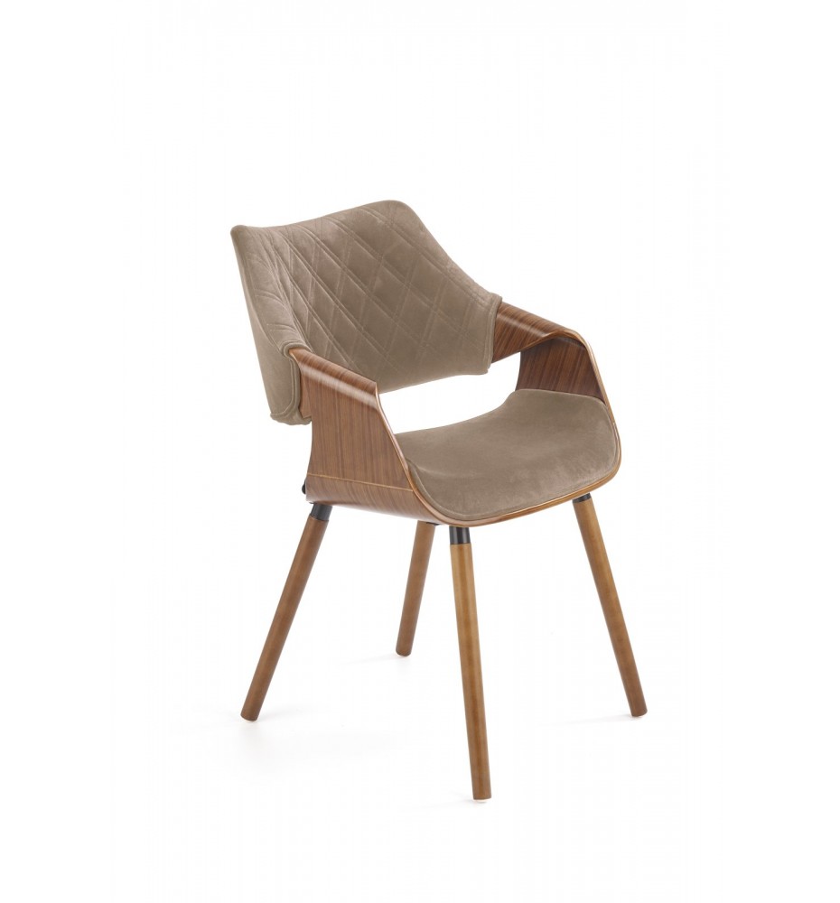 K396 chair, color: walnut / beige