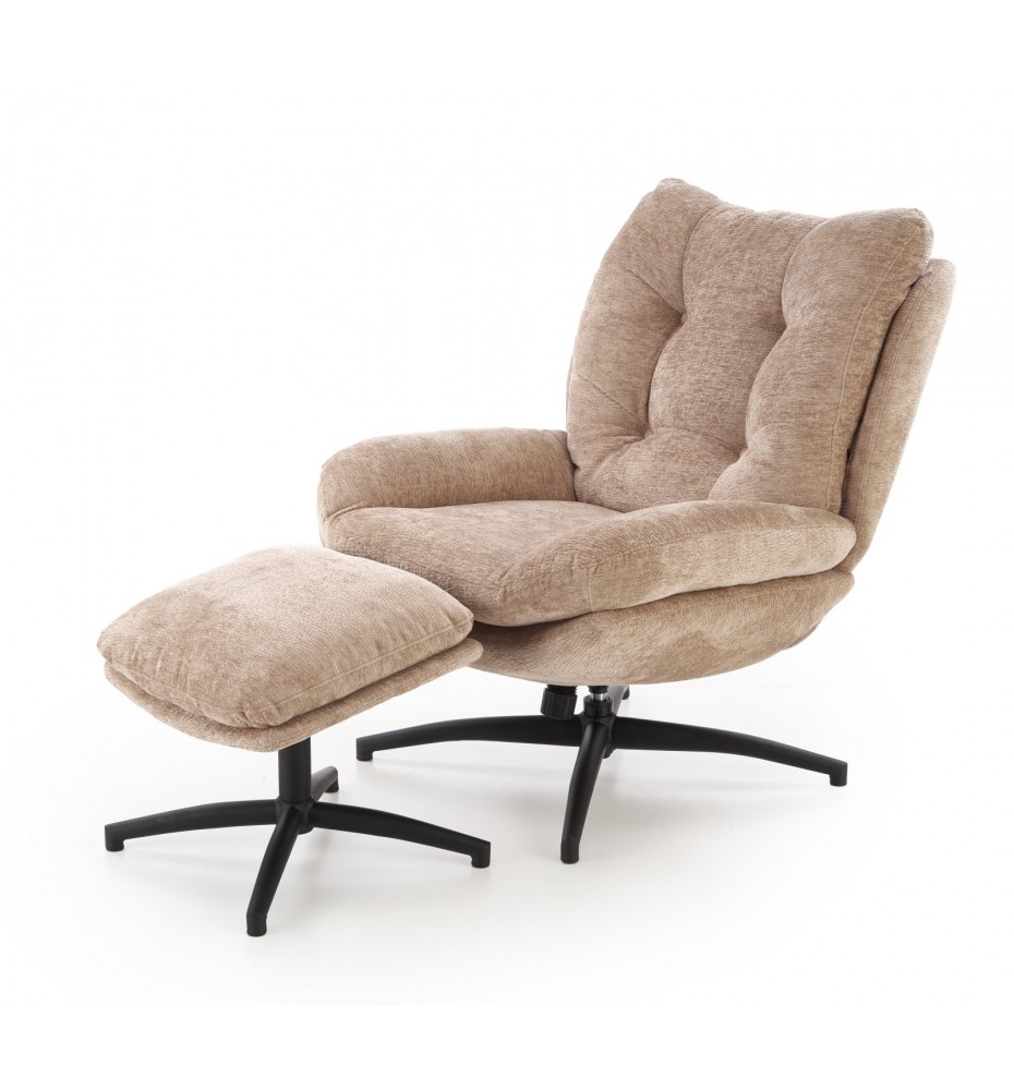 PESTO armchair with ottoman / rocking function, color: beige