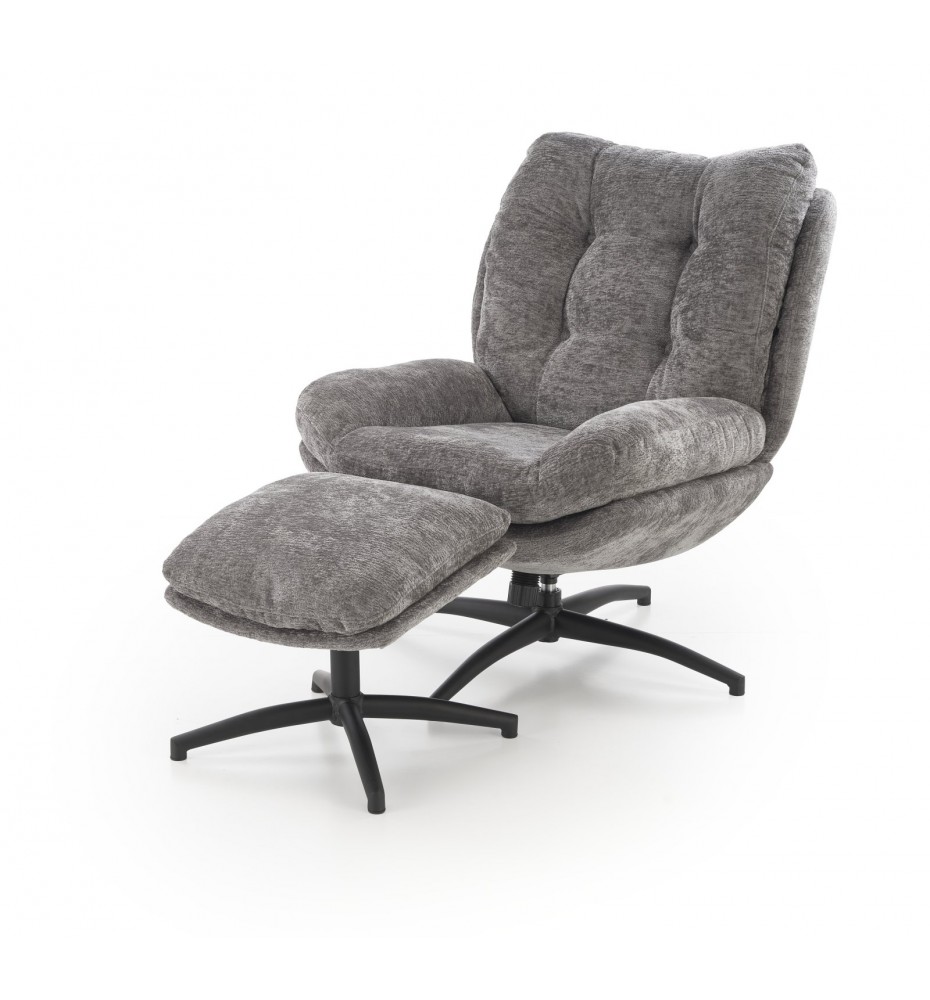 PESTO armchair with ottoman / rocking function, color: grey