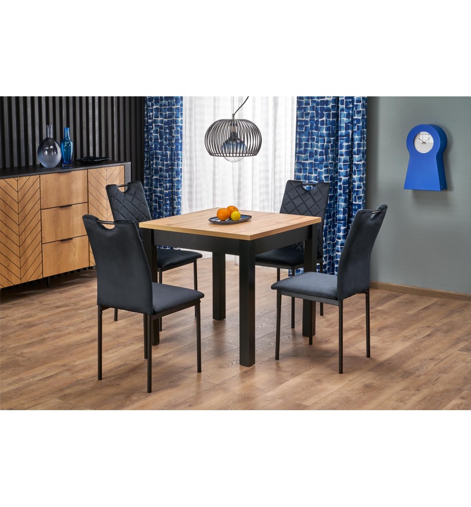 QUBIK extension table, artisan oak / black