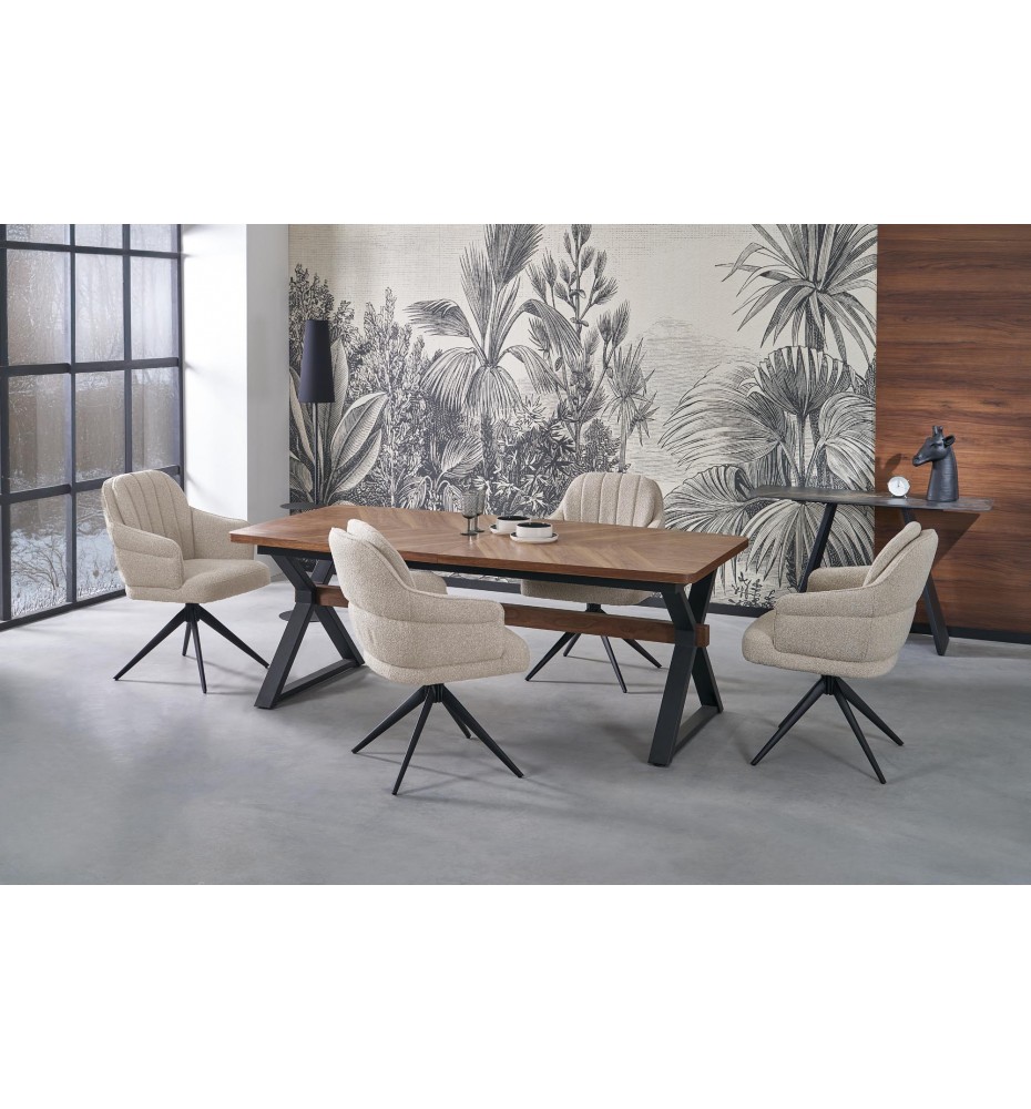 BARON extension table, walnut / black