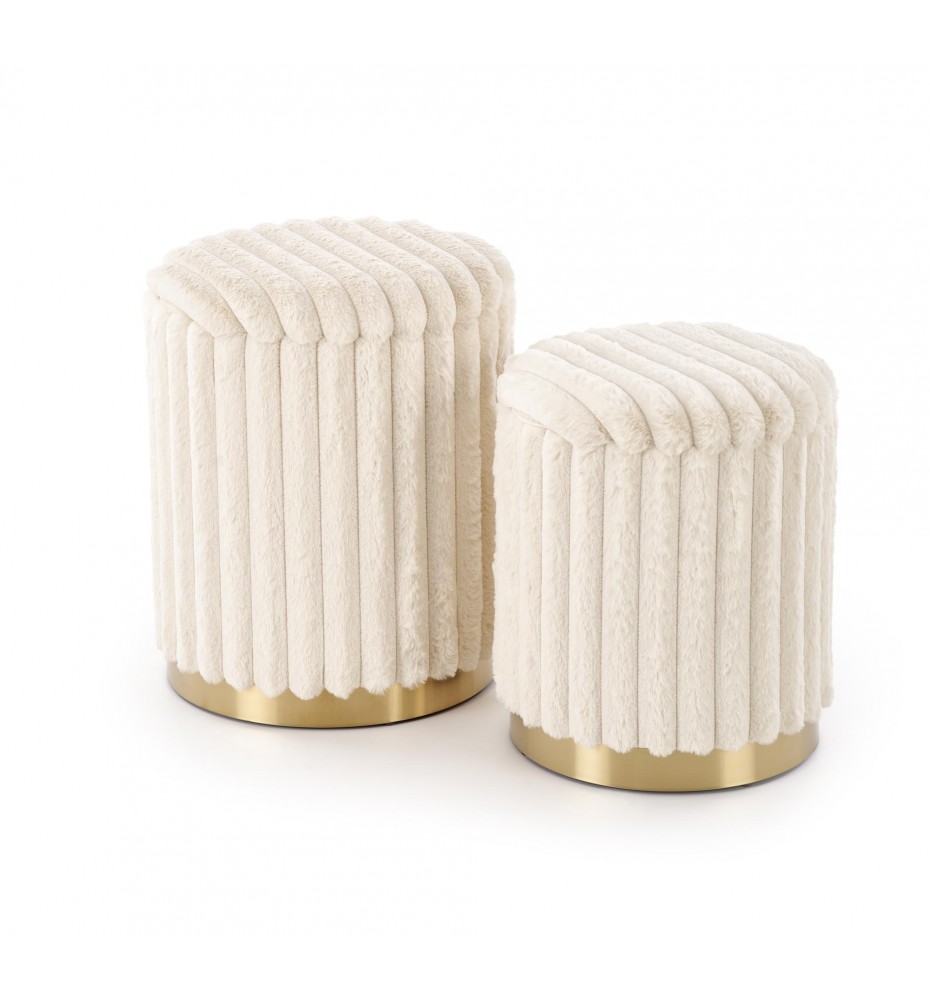 FIDO set of two stools: color: cream / gold