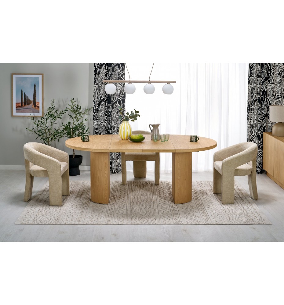 GARIBALDI extension table matt natural oak