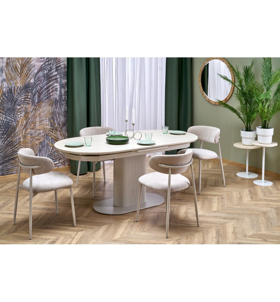 FALONE extension table, color: travertine / cashmere