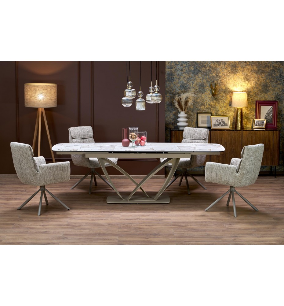 BENJAMIN extension table, beige / cashmere